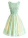 Yellow Green 1950s Boat Neck Mesh Dress - vintage dress, retro fashion, rockabilly
