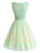 Yellow Green 1950s Boat Neck Mesh Dress - vintage dress, retro fashion, rockabilly