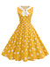 1950s Polka Dot Peter Pan Collar Sleeveless Dress