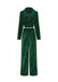 2PCS Green 1980s Solid Pleated Flannelette Blazer & Wide-Leg Pants