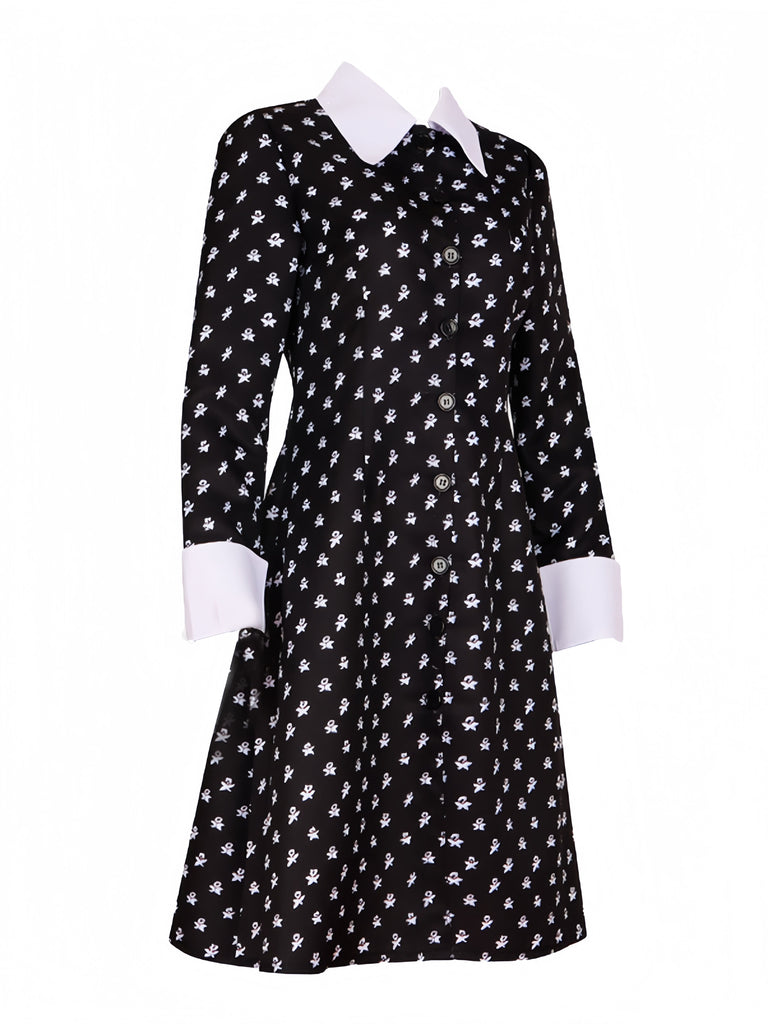 [Pre-Sale] Black 1940s Wednesday Addams Style Dress
