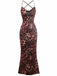 1930s Leopard Print Backless Spaghetti Strap Dress