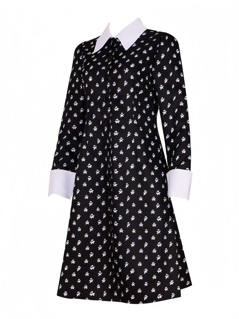 [Pre-Sale] Black 1940s Wednesday Addams Style Dress