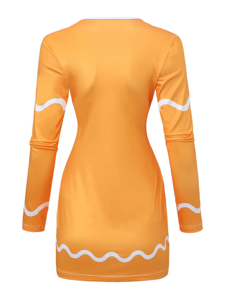 Yellow 1960s Gingerbread Cosplay Dress