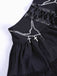 Black 1980s Gothic Chain Cross Lace Layered Skirt