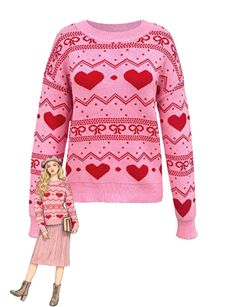1980s Heart Pattern Valentine's Sweater