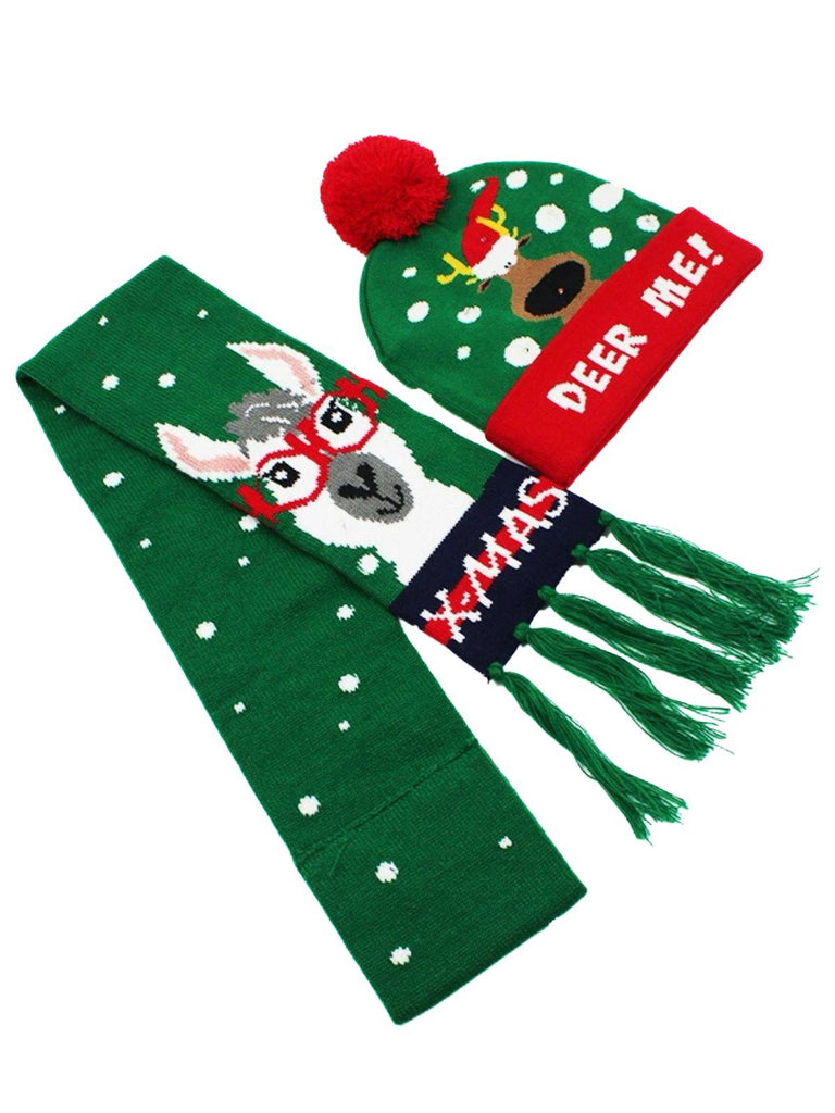 Christmas Knit Hat & Scarf Set