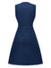 Blue 1970s Pockets Sleeveless A-Line Denim Dress