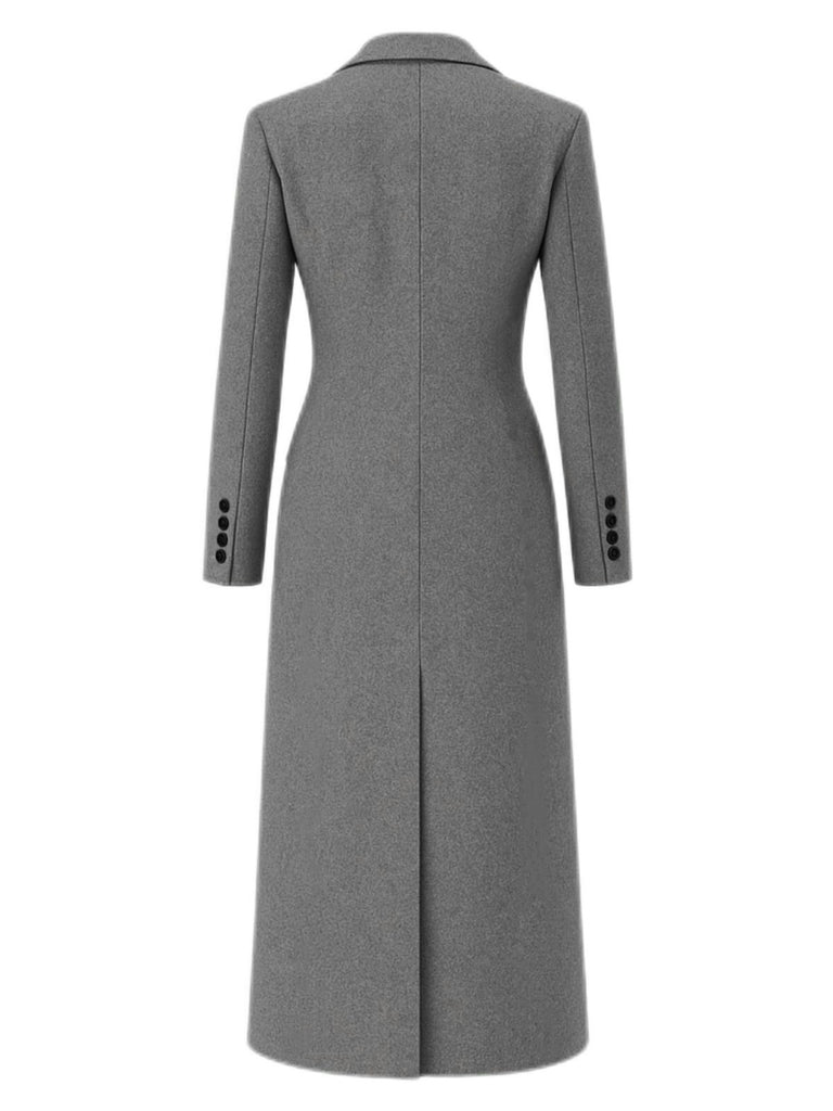 1930s Solid Lapel Button Wool Coat