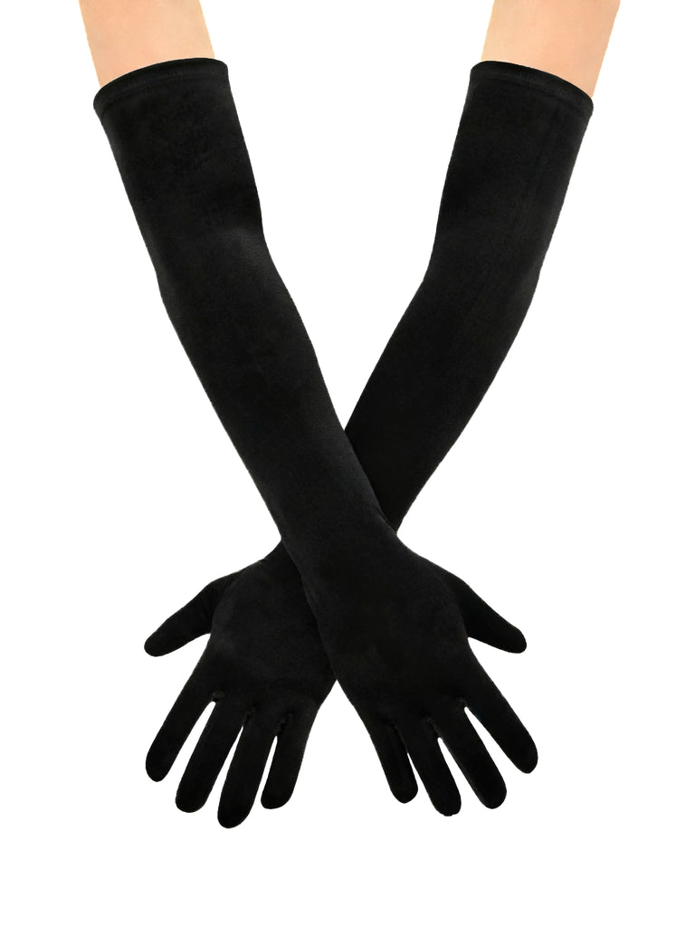 Vintage Solid Thick Velvet Long Gloves