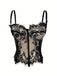 Black 1980s Lace Steampunk Herringbone Corset