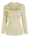 Beige 1960s Solid Faux Button Knitted Sweater, vintage fashion, retro style - perfect for women who love vintage and retro fashion