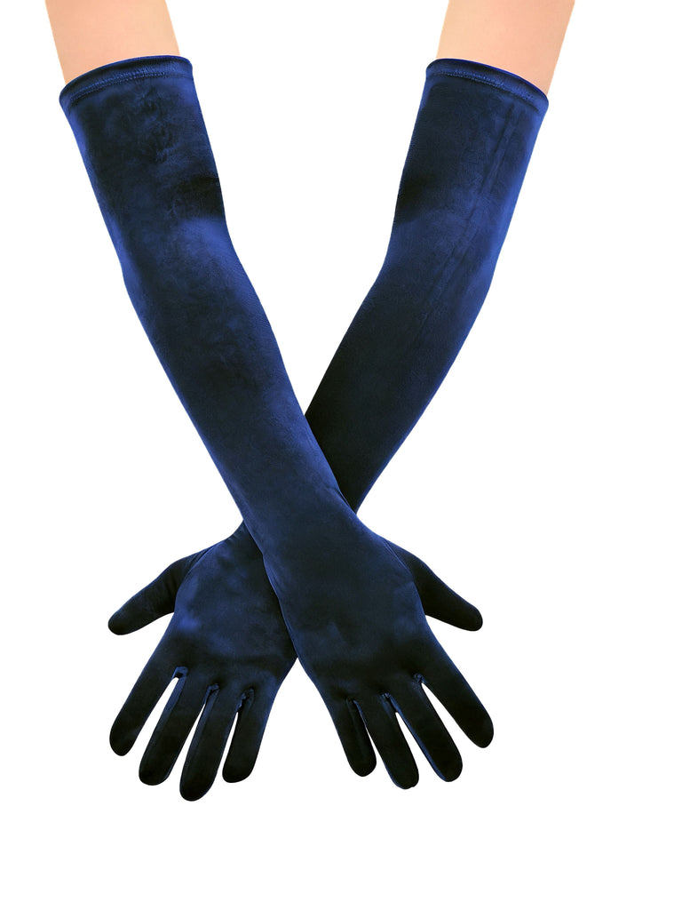 Vintage Solid Thick Velvet Long Gloves