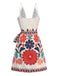 1960s Spaghetti Strap V-Neck Floral Dress