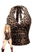 1980s Leopard Print Halter Neck Wrap Top