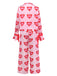 Pink 1980s Heart Bow Satin Pajama Set