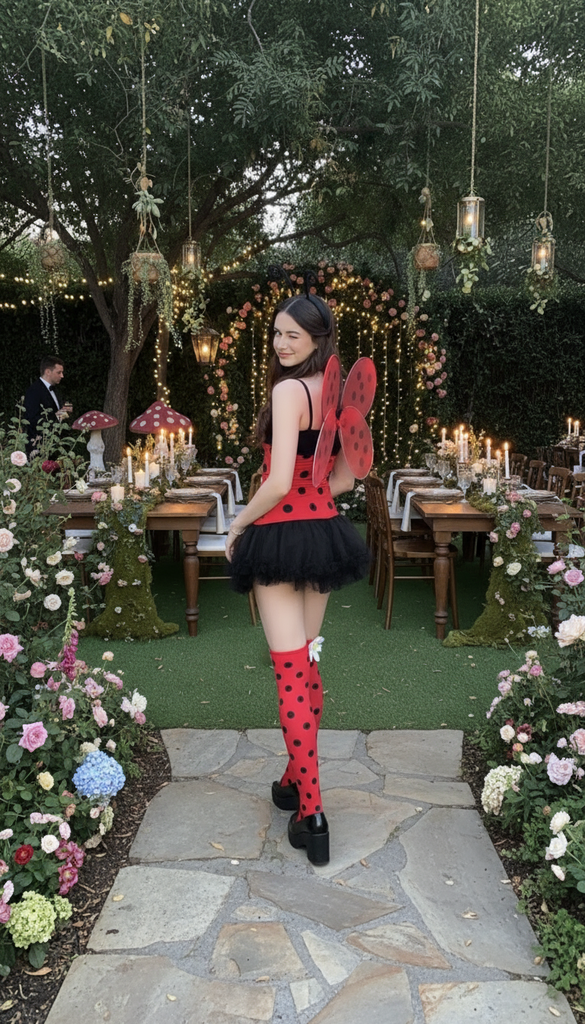 Red 1960s Miraculous Ladybug Cosplay Costume Set