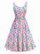 Multicolor 1950s All-Over Floral Swing Dress
