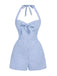 1950s Halter Gingham Plaids Bow Romper