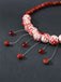Halloween Blood Drop Beaded Tassel Necklace