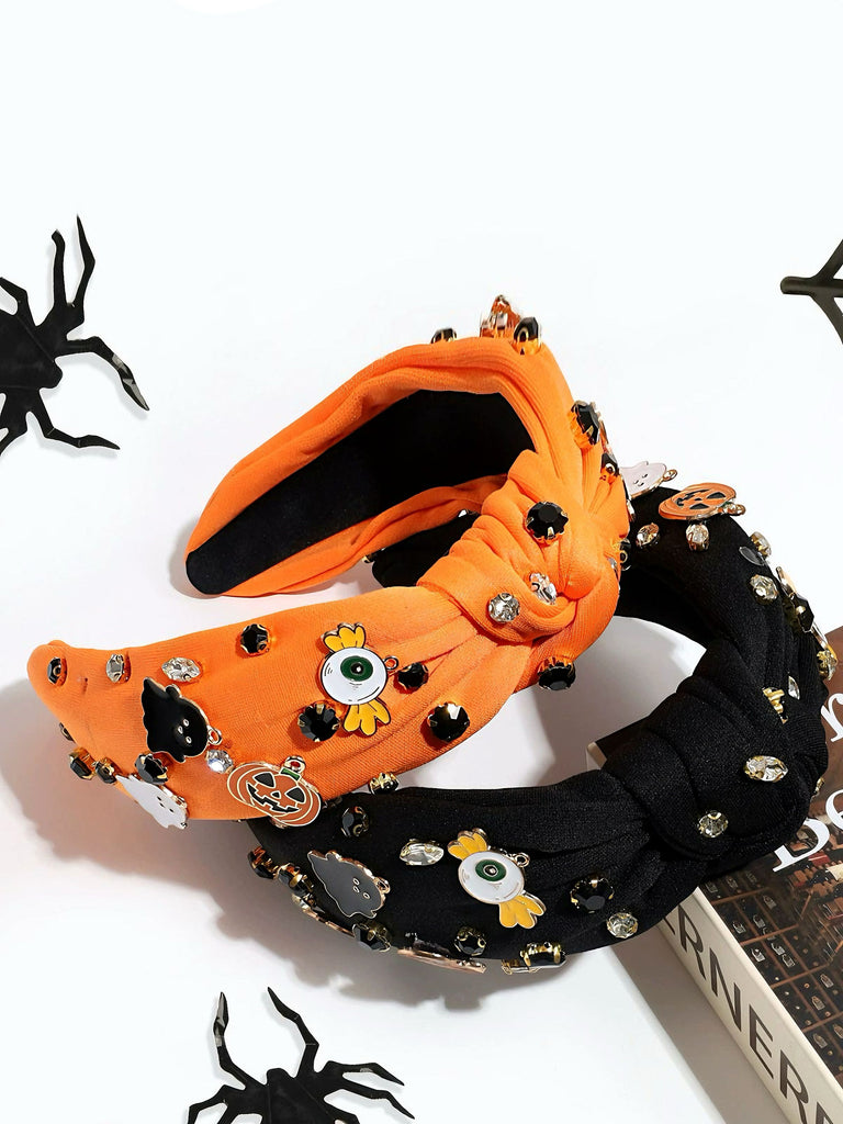 Devil Pumpkin Ghost Rhinestone Knotted Headband