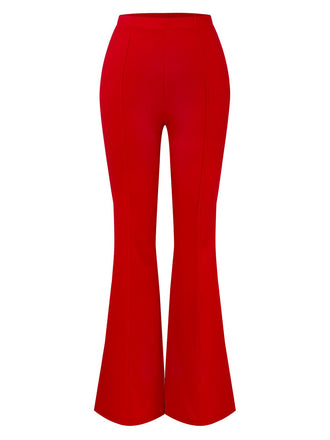 1970s High-Waisted Solid Flare Pants