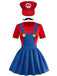 1970s Mario Suspender Dress Set with Hat
