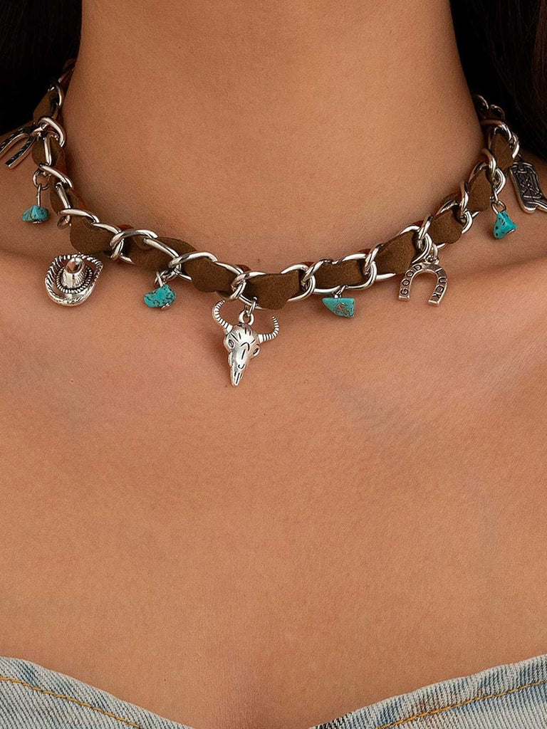 Vintage Western Cowboy Turquoise Necklace