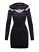 Black 1960s Dots Halloween Ghost Sweater Dress