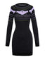 Black 1960s Dots Halloween Ghost Sweater Dress