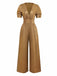 1970s Metallic V-Neck Wide-Leg Jumpsuit