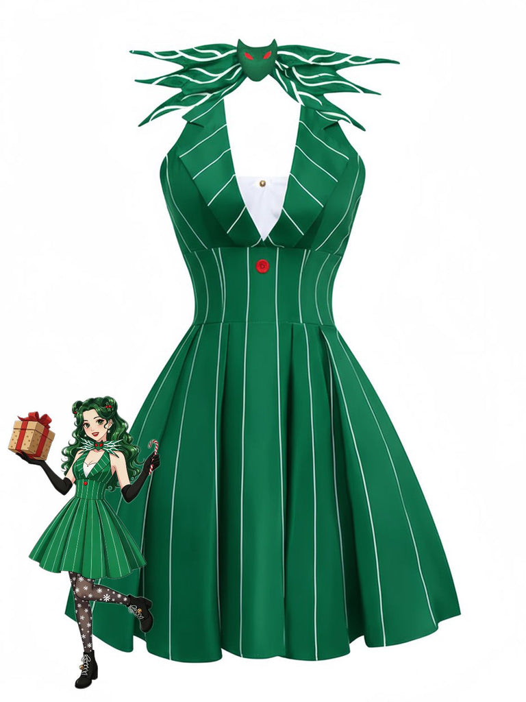 [Pre-Sale] 1960s Nightmare Before Christmas Bat Striped Dress