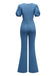 Blue 1970s Denim Puff Sleeve Cut-out Jumpsuit