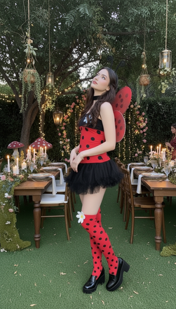 Red 1960s Miraculous Ladybug Cosplay Costume Set