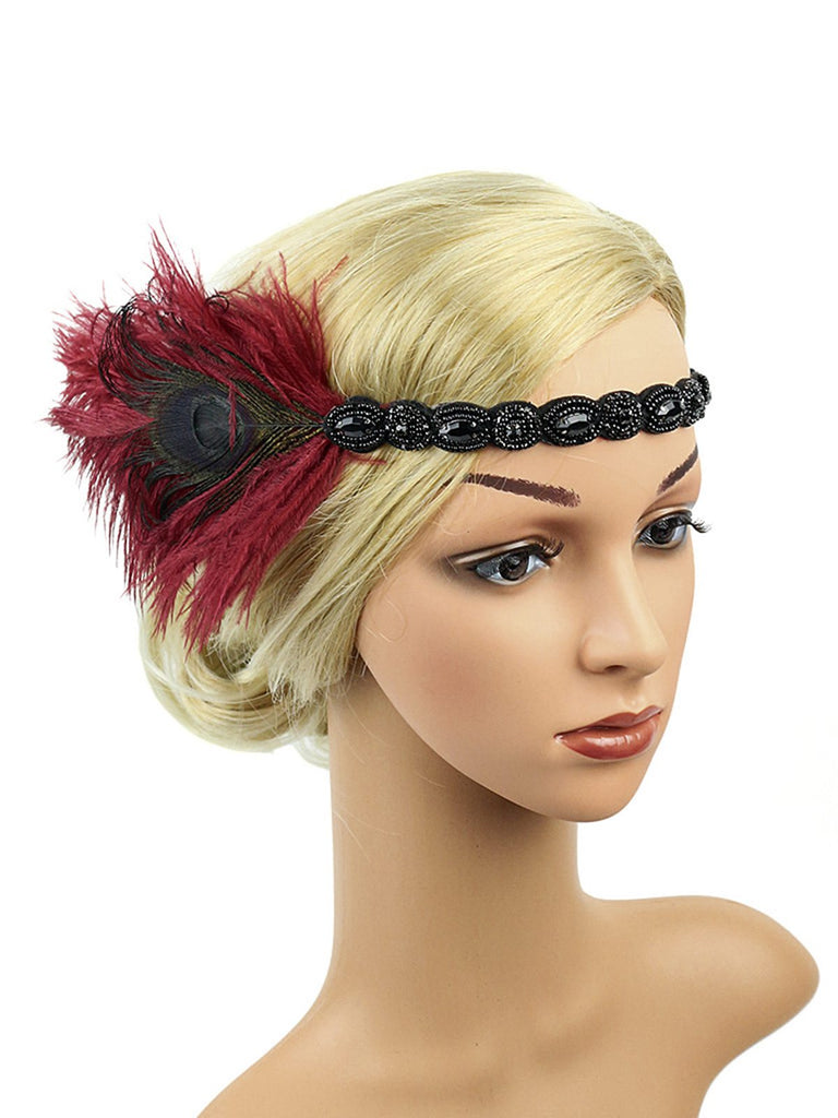 1920s Vintage Feather Flapper Headband