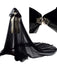 Black Halloween Vampire Bride Mesh Hooded Cape Cloak