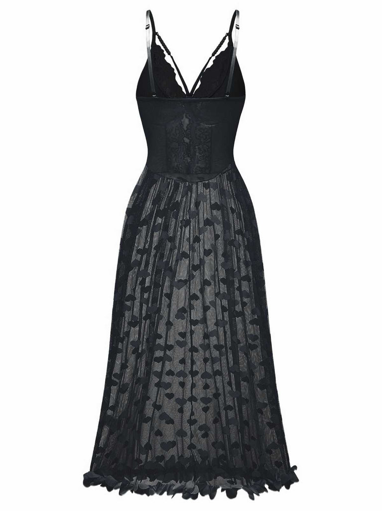 Light Blue 1930s Strap Lace Heart Nightgown