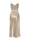 Champagne 1930s Satin Backless Slip Dress