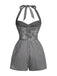 1950s Halter Gingham Plaids Bow Romper