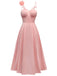 1930s Solid 3D Floral Hollow Out Slip Dress