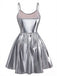 1980s Metallic Spaghetti Strap Party Dress