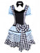 Blue 1960s Alice Puff Sleeve Apron Dress