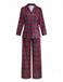 Red 1940s Christmas Plaid Pajama Set