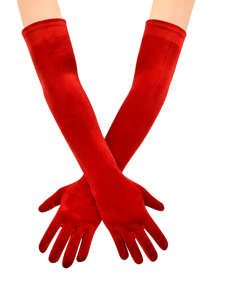 Vintage Solid Thick Velvet Long Gloves