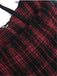 1980s Gothic Punk Leather Plaids Corset Dress