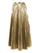 Gold pleated skirt on a white background