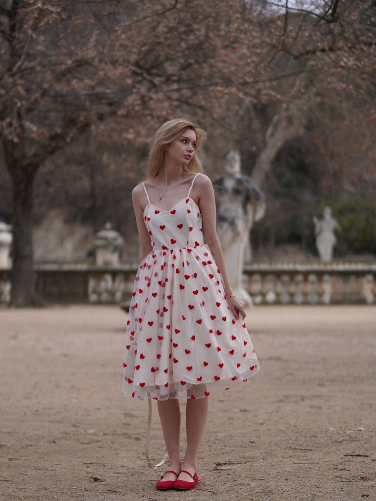 Heart 1950s Mesh Sling Dress | 1950s | vintage dress, retro fashion