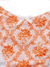 Orange 1970s Deep V-Neck Floral Print Tankini Set