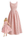 Pink 1930s Floral Jacquard Sleeveless Maxi Dress - vintage dress, retro fashion, rockabilly