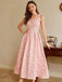 Pink 1930s Floral Jacquard Sleeveless Maxi Dress - vintage dress, retro fashion, rockabilly